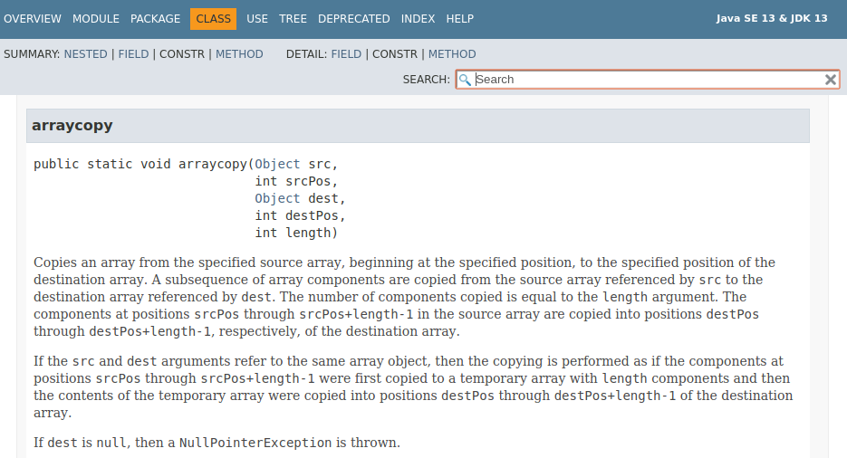 Javadoc, online