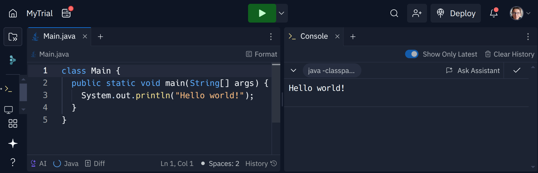 repl.it online IDE