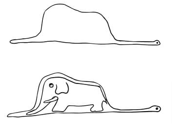 Snake and elephant from Il Piccolo Principe
